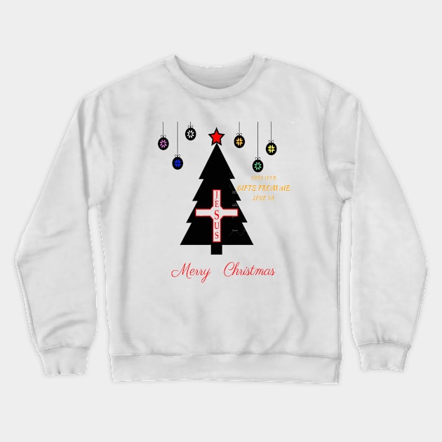 MERRY CHRISTMAS OPEN YOUR GIFTS JESUS T-SHIRT Crewneck Sweatshirt by phemalepheonix8